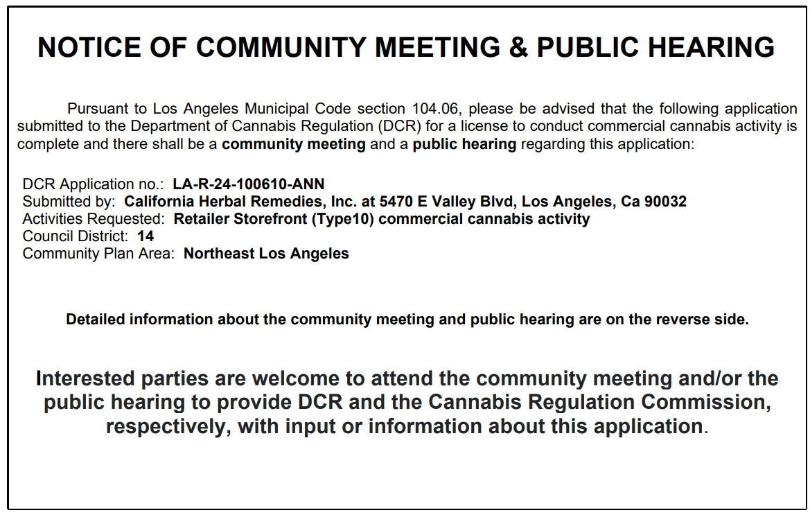 Notice of Community Meeting Poster