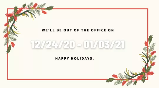 Holiday CLosing 2020