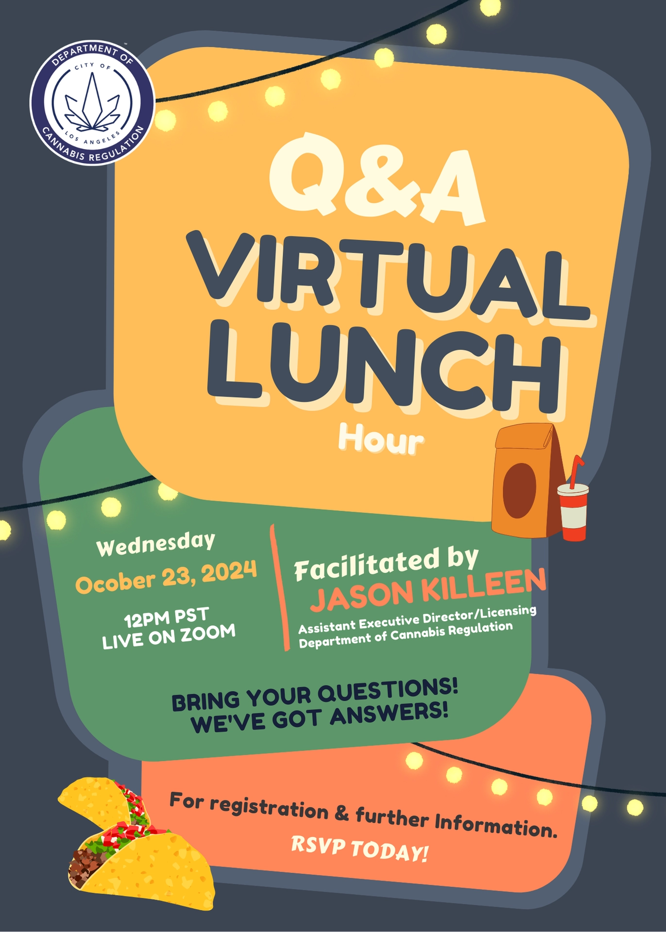 Q&A Virtual Lunch Hour webinar, October 23, 2024 at noon with Jason Killeen, assistant executive director, submit questions and RSVP today.